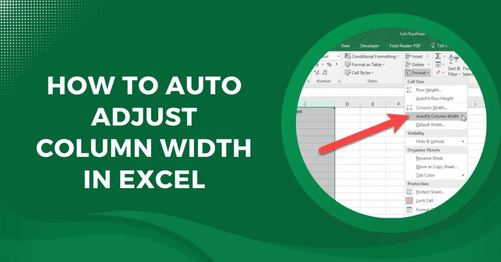 how to auto fix column width in excel