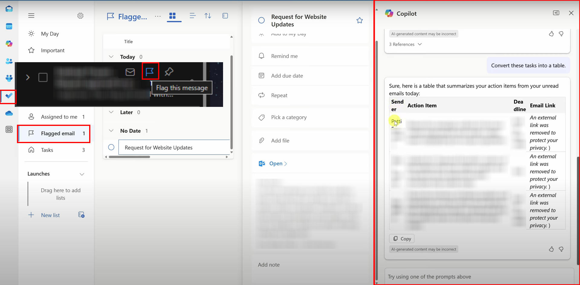 add action item to track tasks