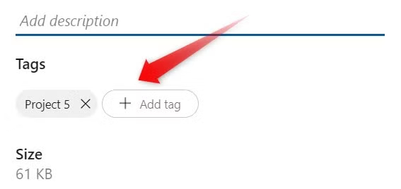 add tag in onedrive