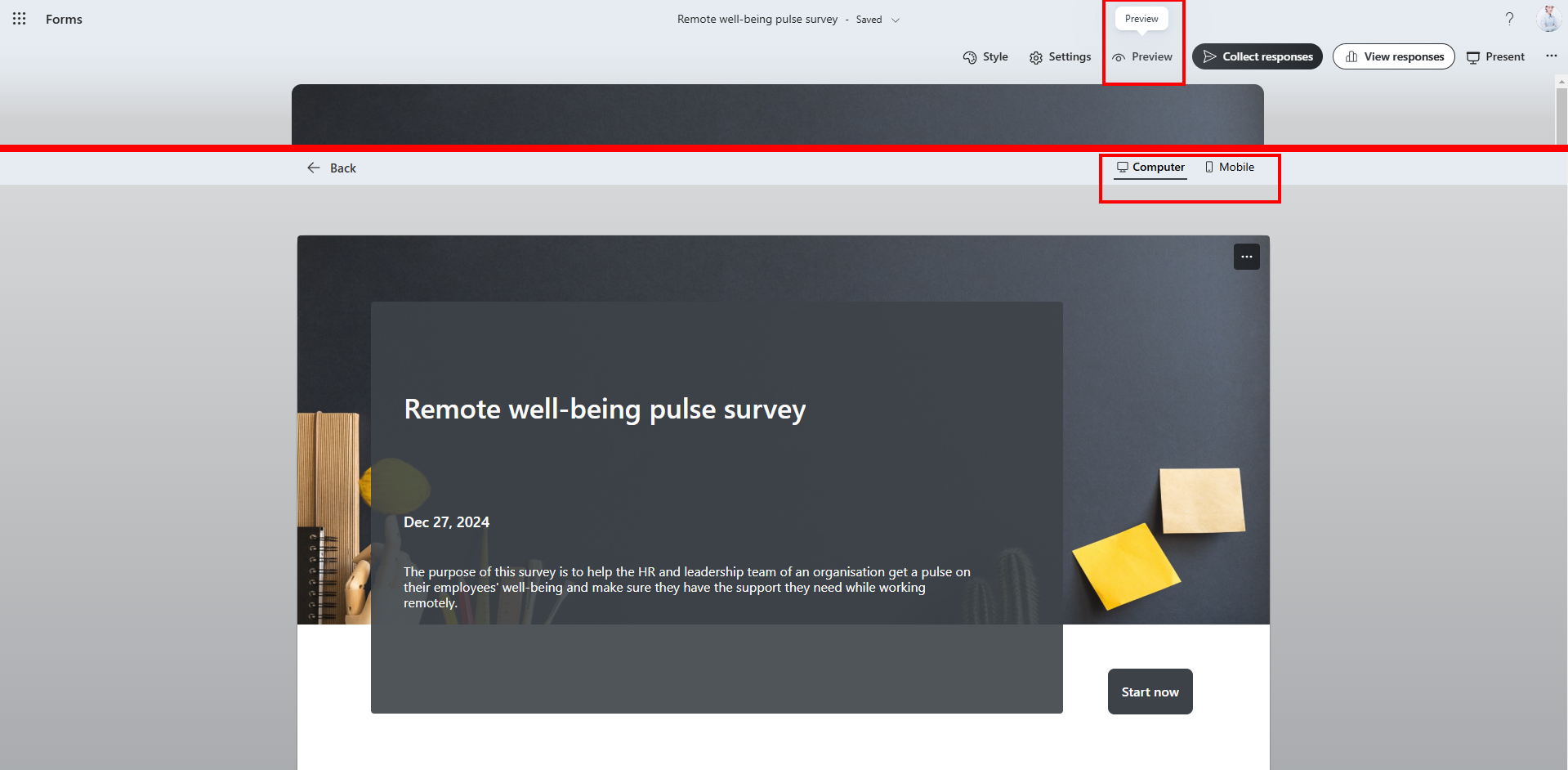 step 4 preview Microsoft Forms