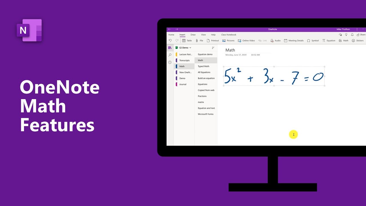 Microsoft OneNote Math Assistant 