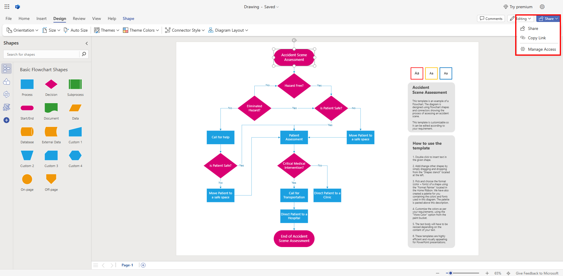 step 5 save and share microsoft visio