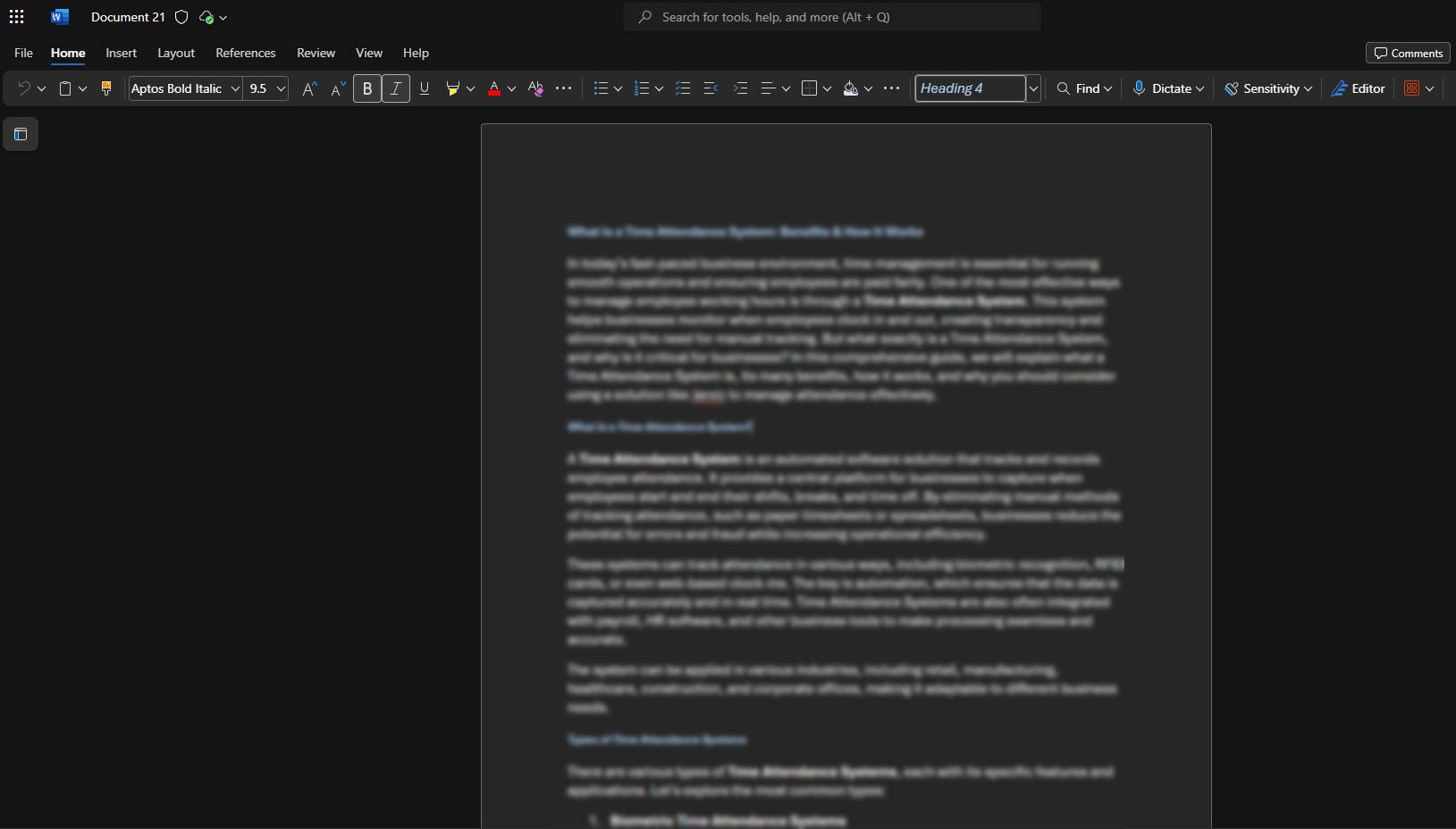 document in Microsoft Word