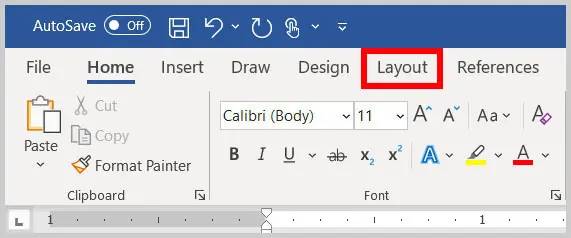 Layout tab