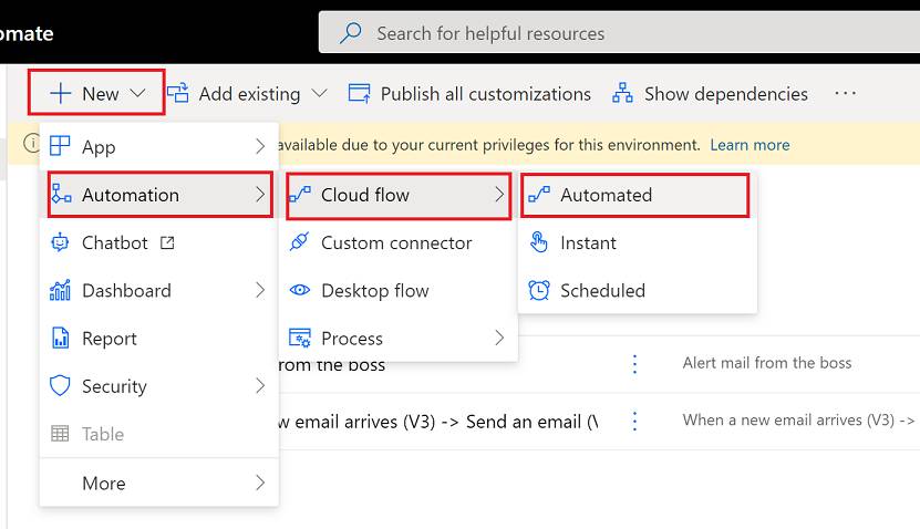 New Flow in Power Automate