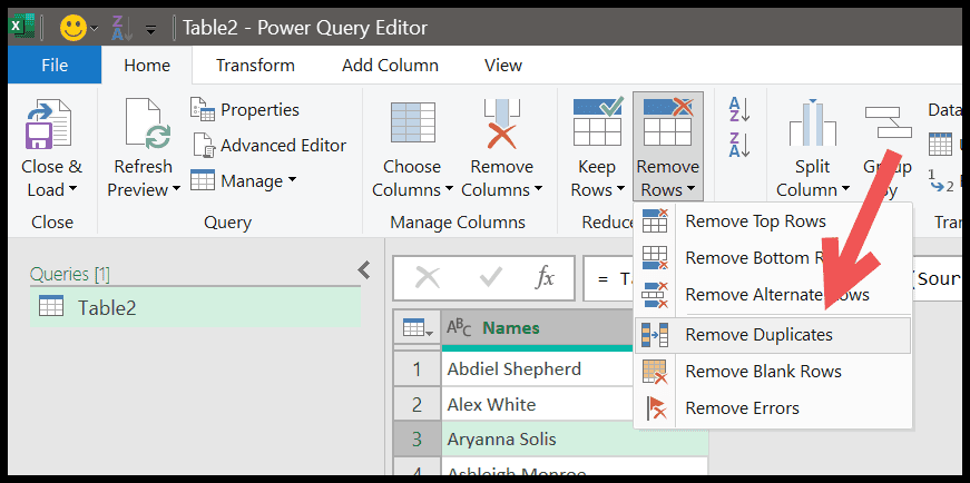 Remove Duplicate Records