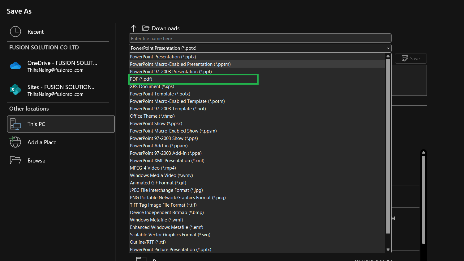 file option