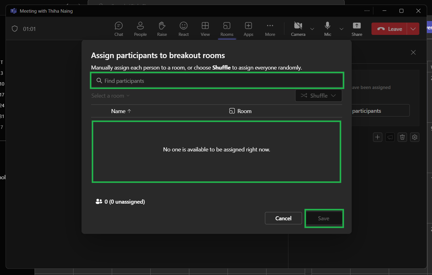 participants automatically or manually